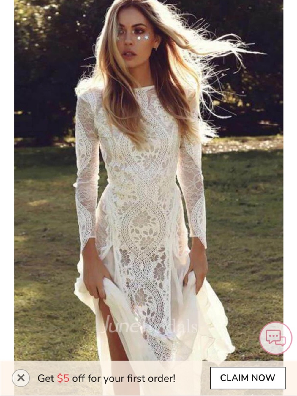 June Bridal Country Cowgirl Long Sleeve size 2